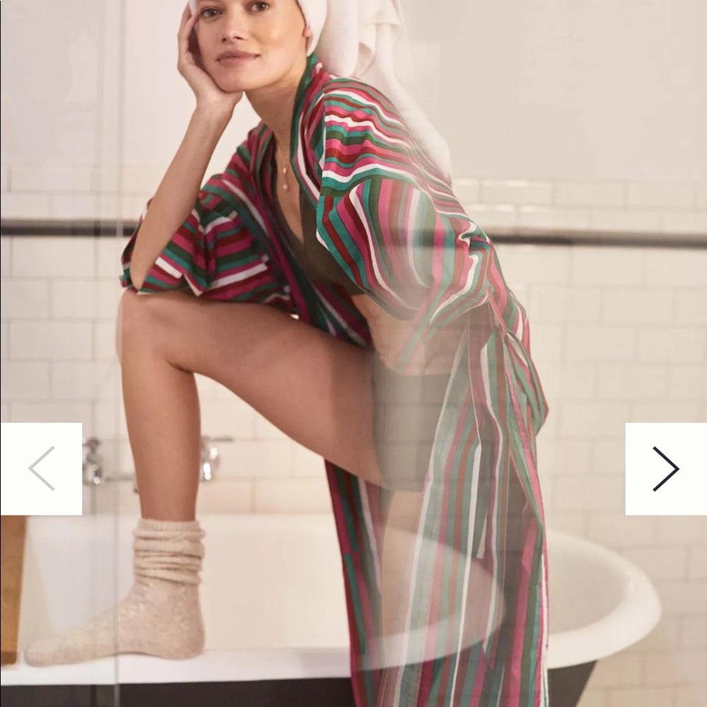 Anthropologie Candy Striped Robe